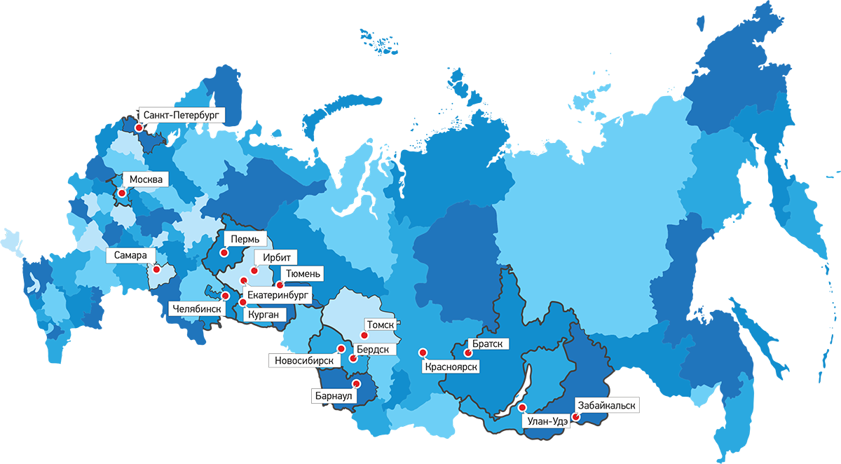 Карта филиалов УЛК